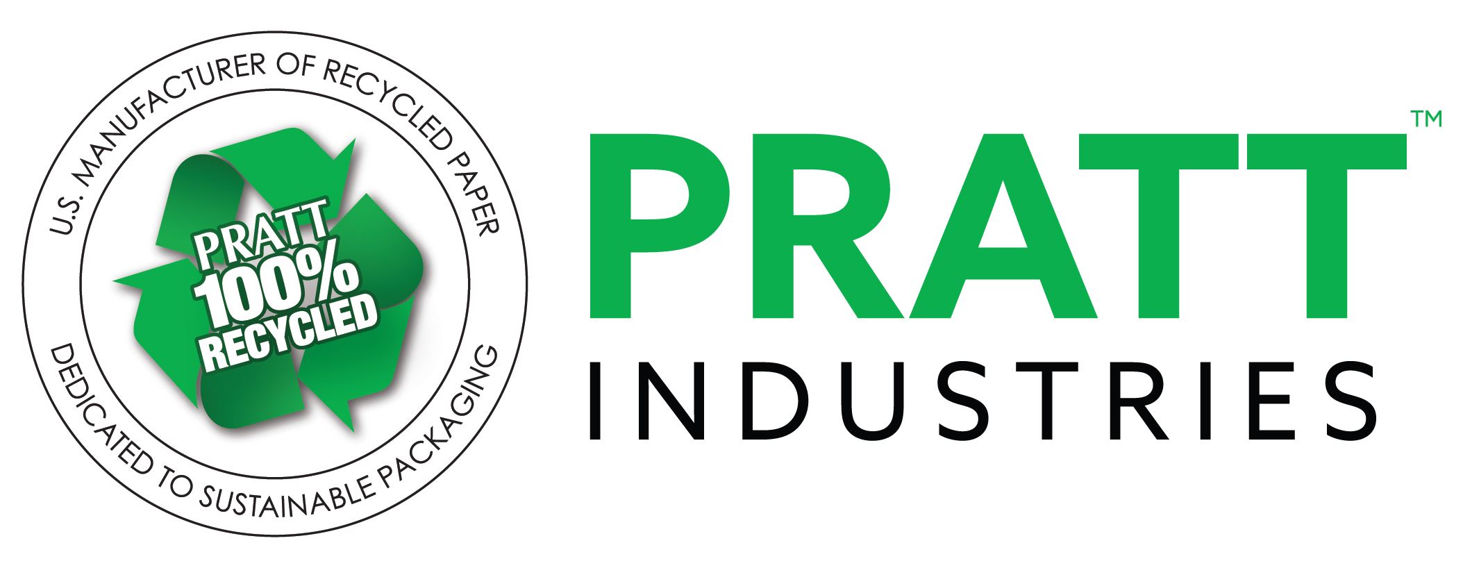 Logo for Pratt Industries with recycling symbol